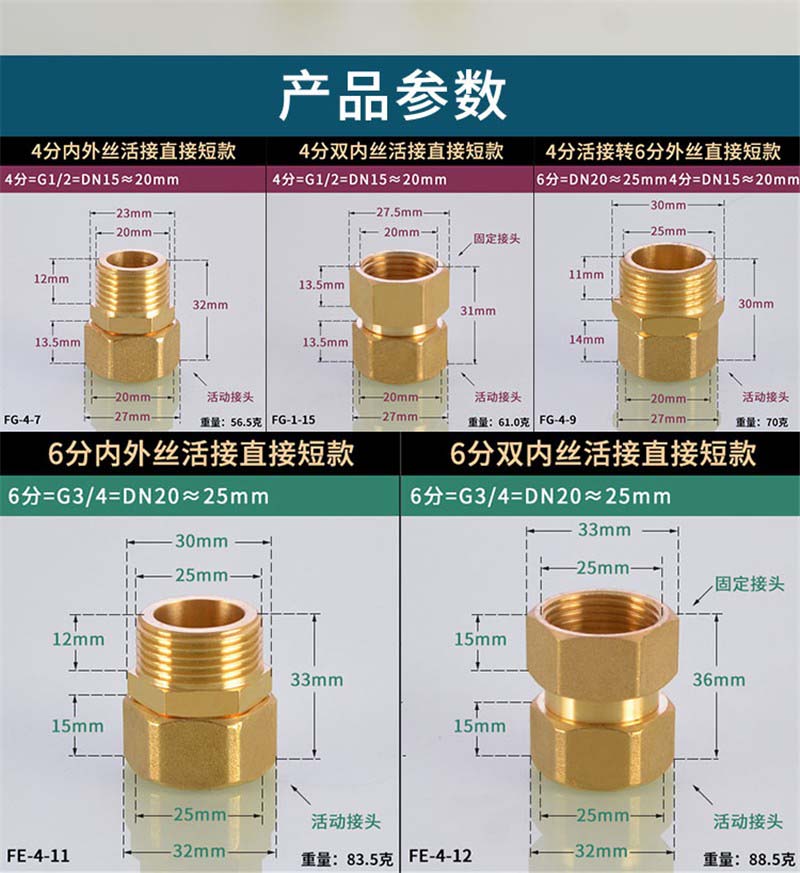 水管活接头结构图图片